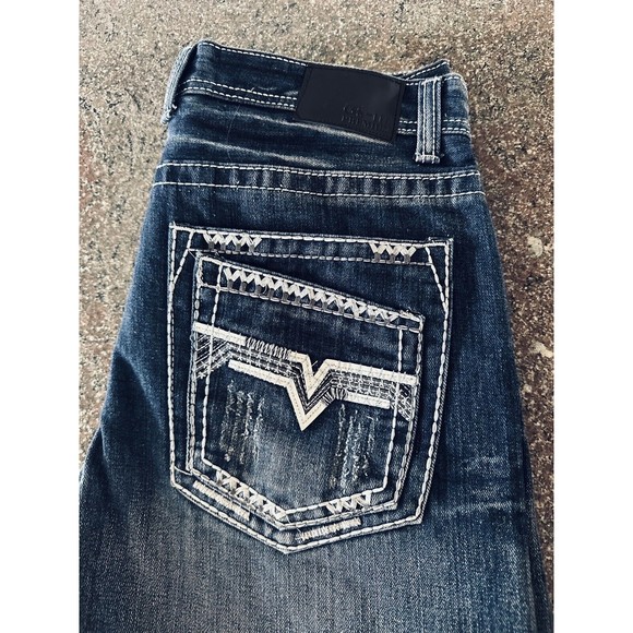 GS-115 Doheny Slim Fit Jeans Thick Stitch Distressed Men's Jeans Size 32x31 - Picture 2 of 12